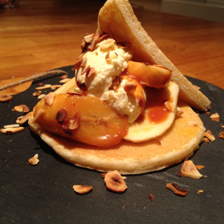 Chef Chris Thompson's Banoffee Split Pancakes