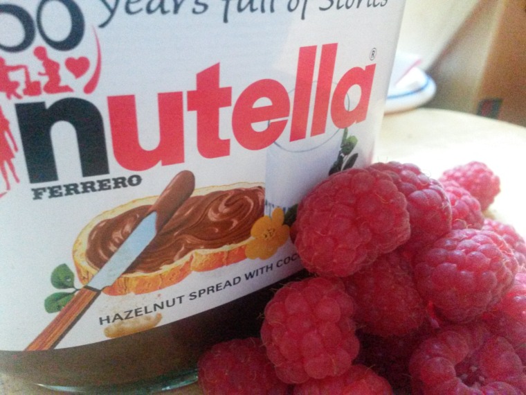 Nutella and raspberries